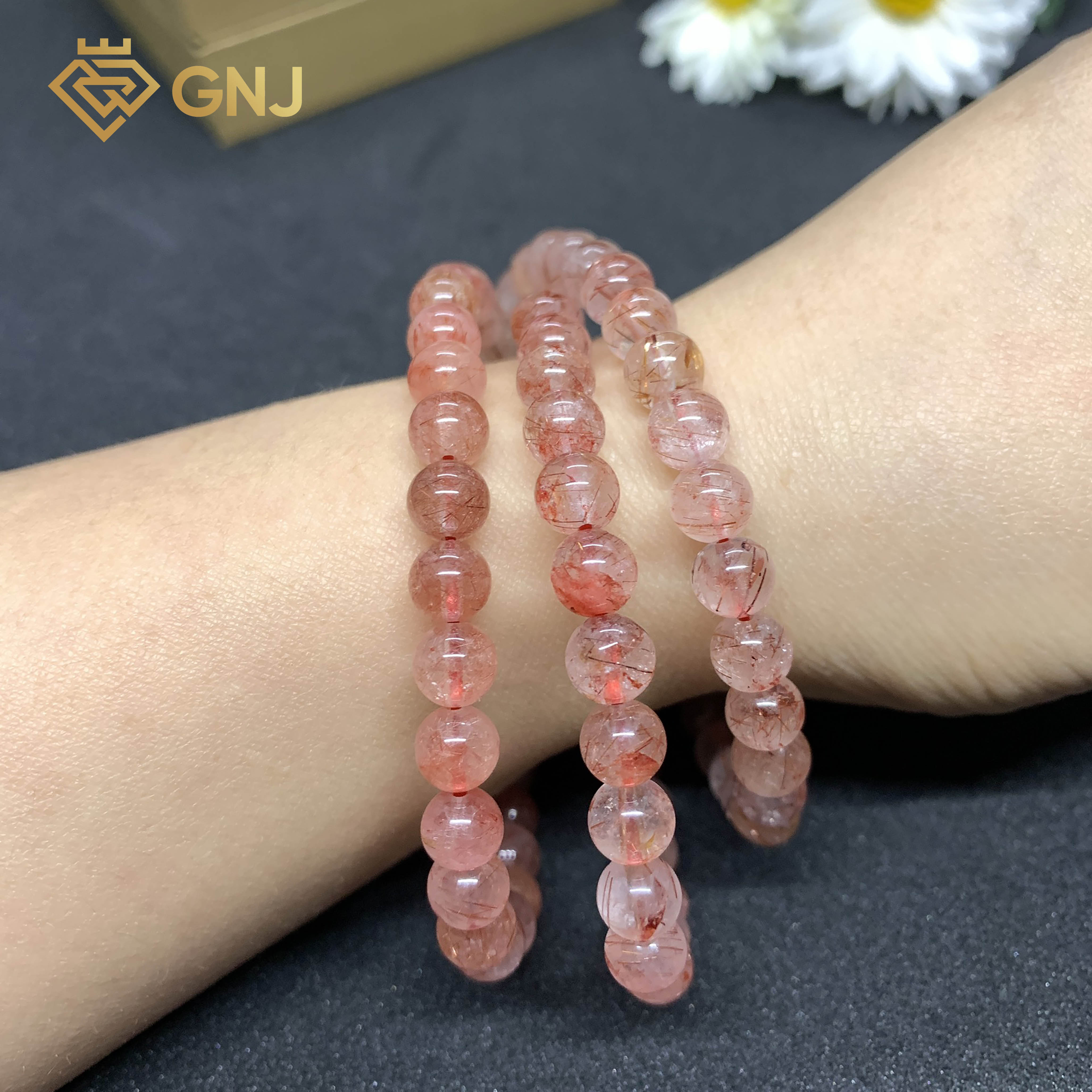 Vòng Tay Thạch Anh Tóc Đỏ Chiêu Tài Lộc.