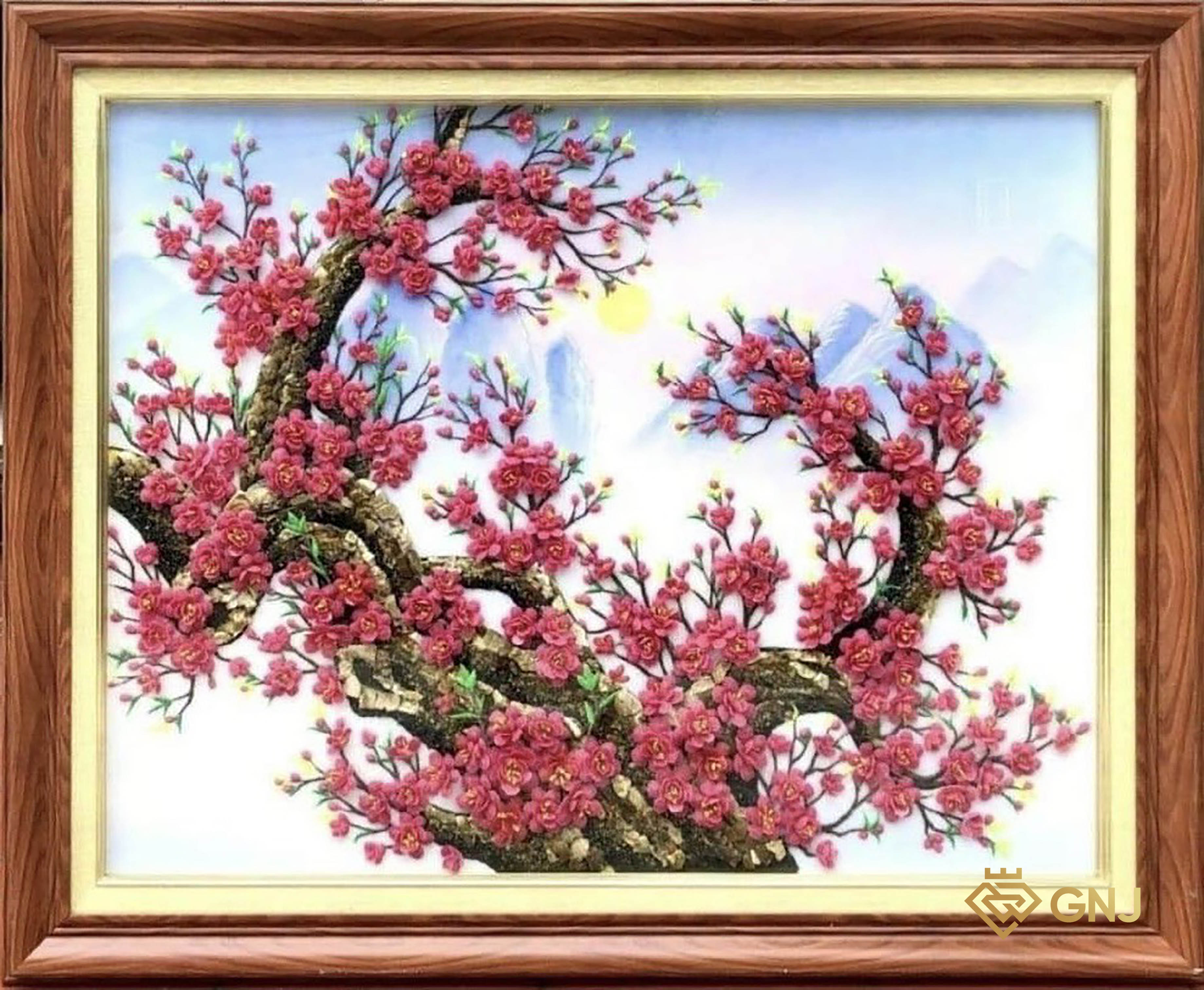 Tranh đá quý đào đỏ
