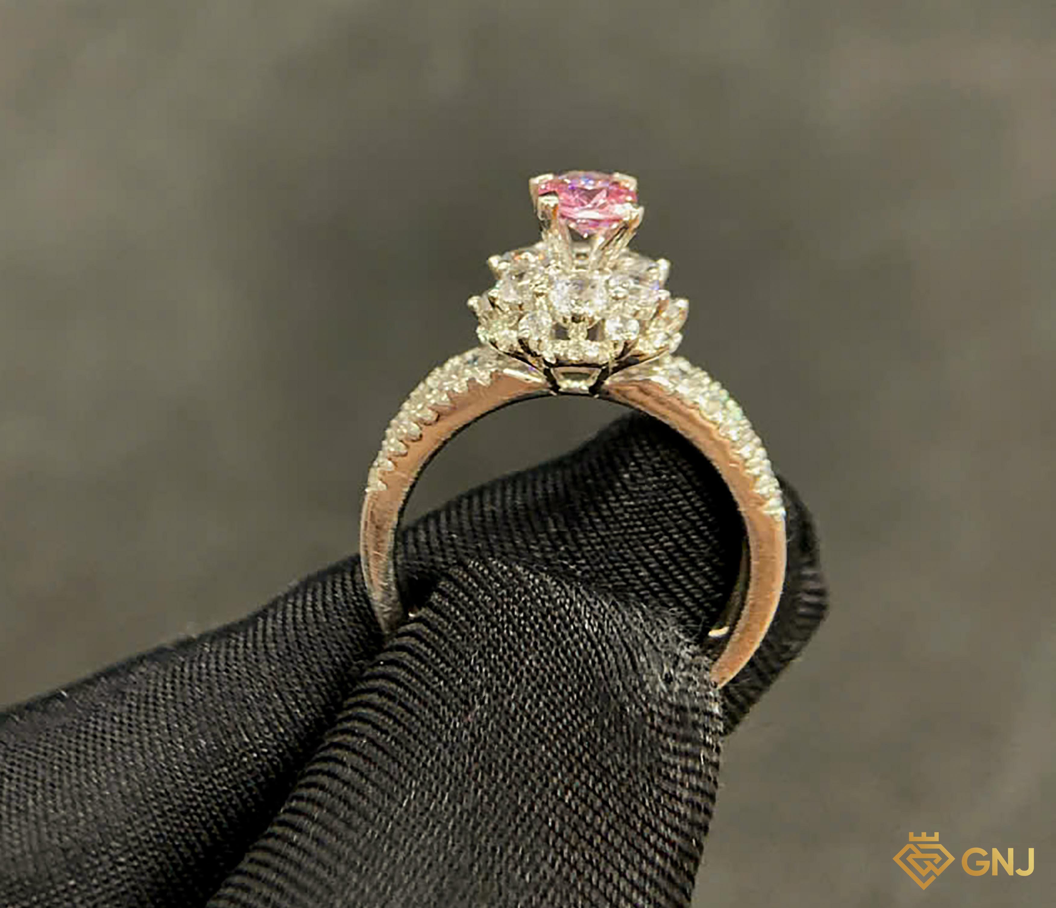 Nhẫn bạc nữ đính đá Tourmaline tự nhiên
