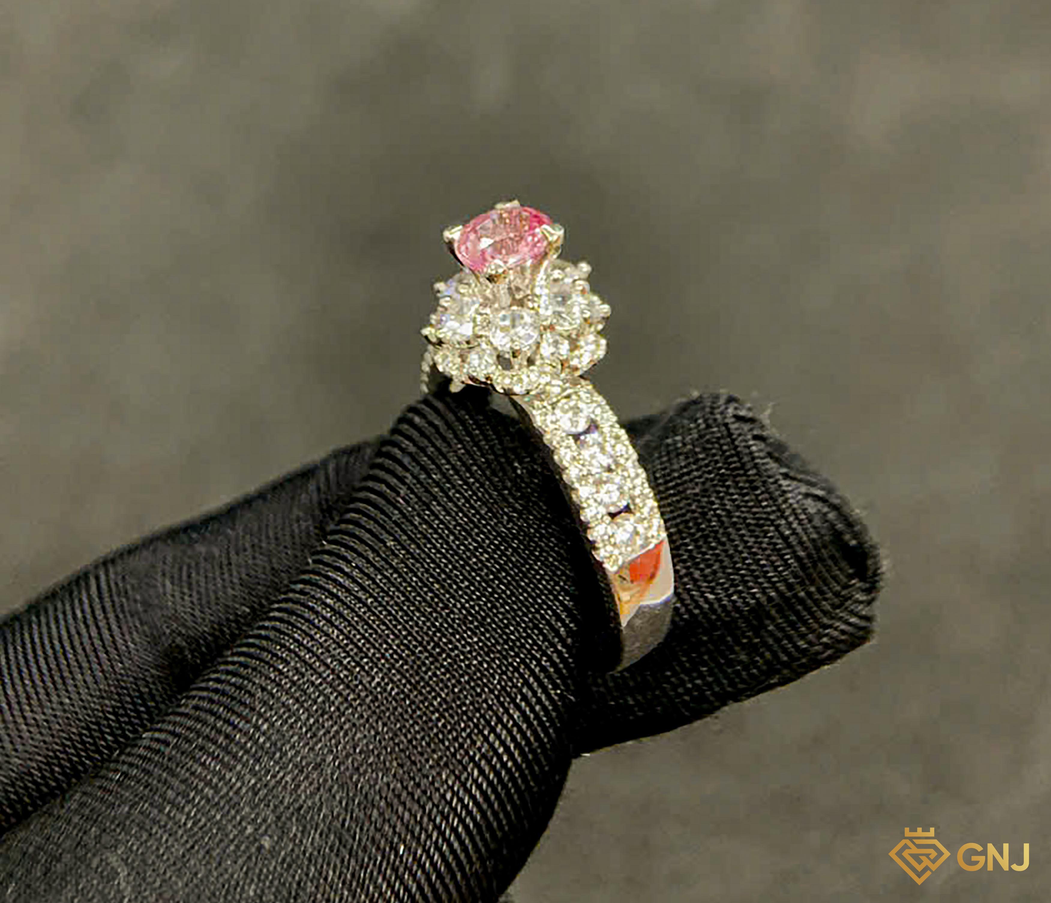 Nhẫn bạc nữ đính đá Tourmaline tự nhiên