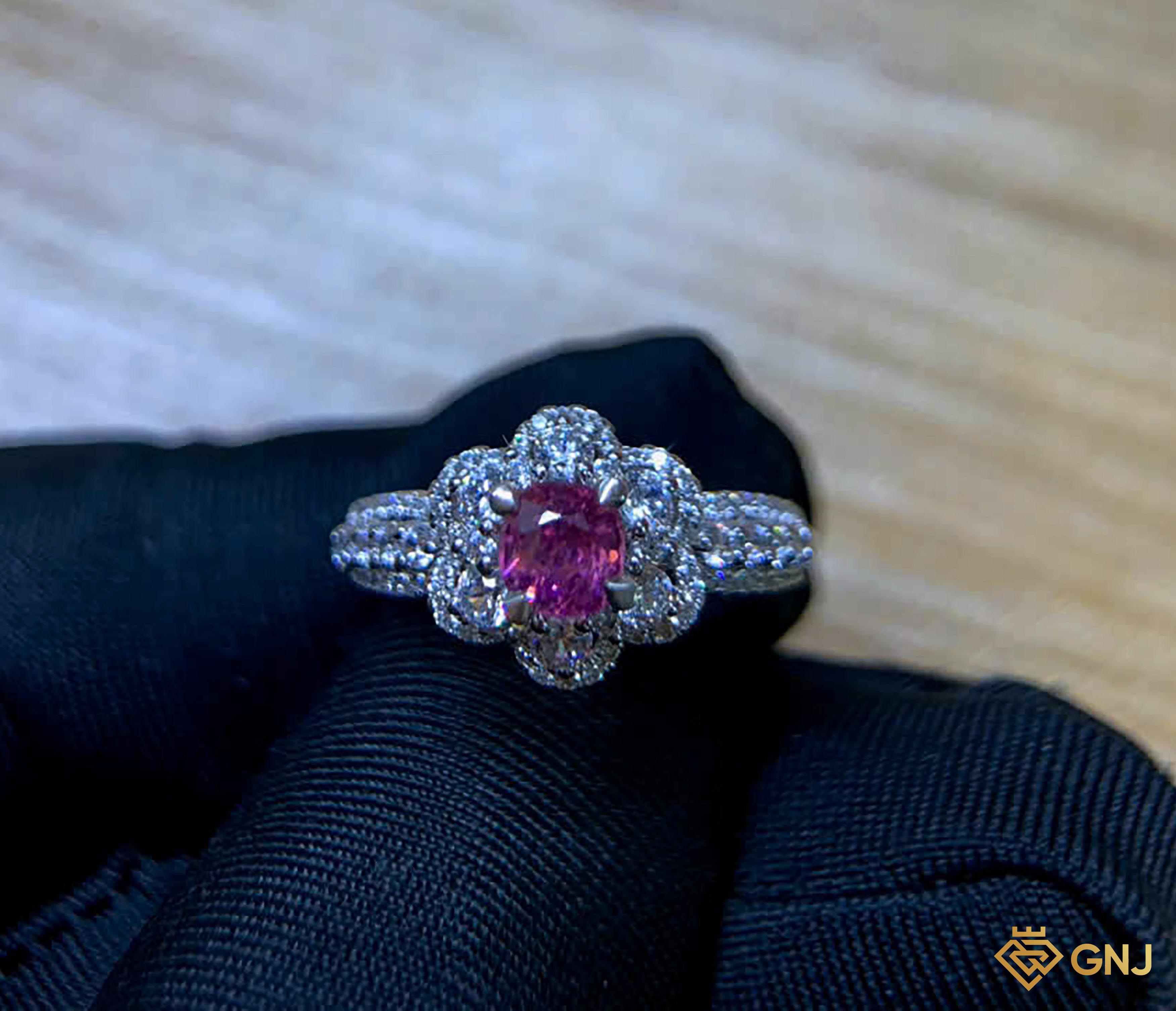 Nhẫn bạc nữ đính đá Spinel tự nhiên