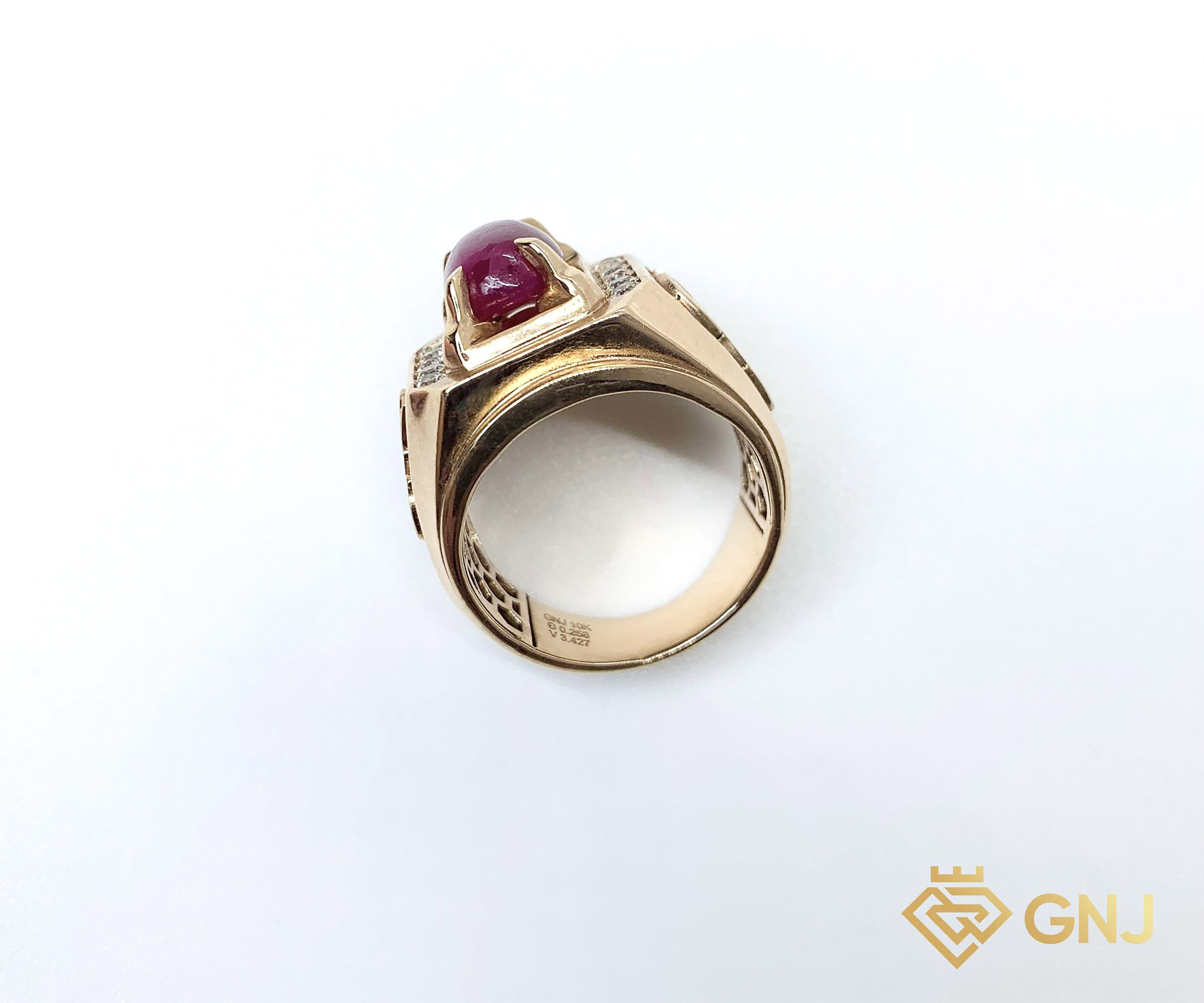 Nhẫn nam đá chủ ruby tài lộc