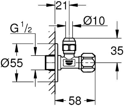 Van Khóa Nước GROHE 1/2″ - 3/8" - 22029000