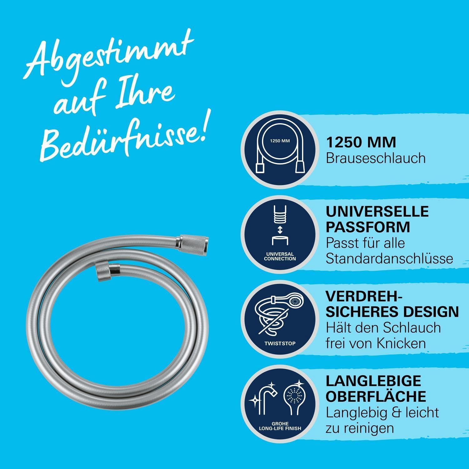 Dây sen Grohe  VitalioFlex Silver 22112000 1250mm