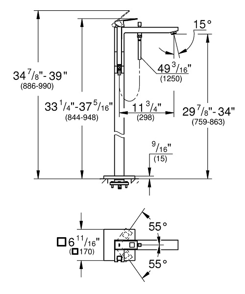 Sen bồn tắm Âm sàn Grohe  Eurocube 23672001