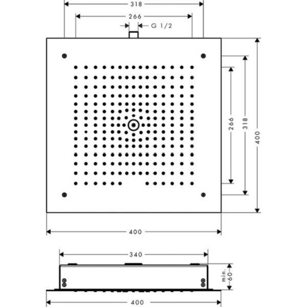 Bát sen âm trần Hansgrohe Raindance E 400 Air 1jet 400mm 26252000