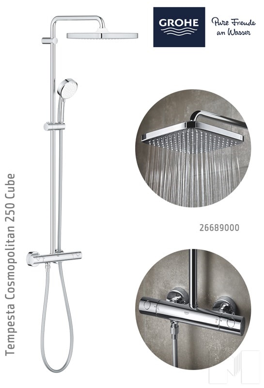 Sen cây ổn nhiệt Grohe Tempesta Cosmopolitan 250 Cube 26689000