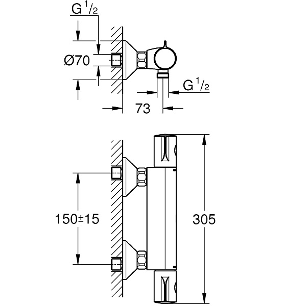 Bộ trộn ổn nhiệt Grohe Grohtherm 800 34558000