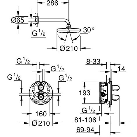 Sen âm tường Grohe Grohtherm 1000 34614001