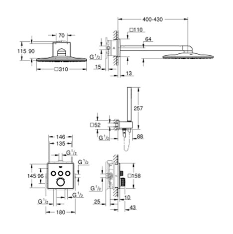 Sen âm tường Grohe SmartControl 34706000