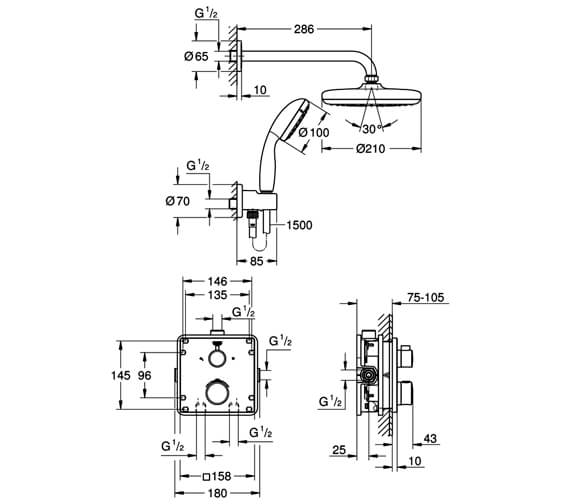 Sen âm tường Grohe Grohtherm 34729000