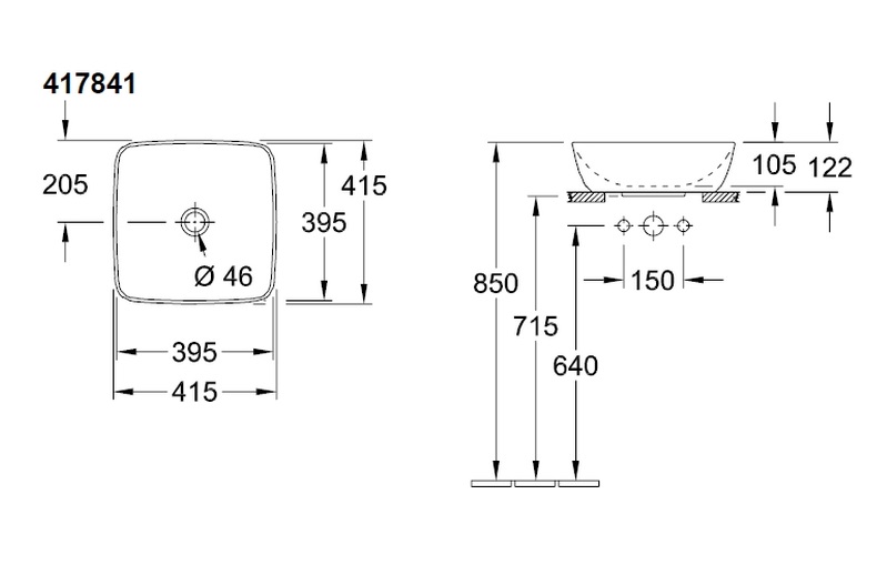 Chậu Lavabo Villeroy & Boch Artis 417841R1 Ceramic Plus