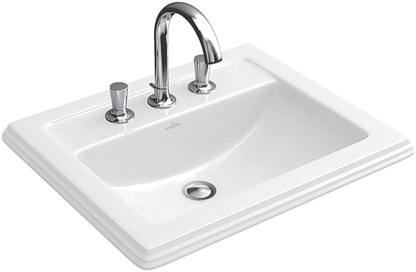 Chậu Lavabo Villeroy & Boch 3 lỗ vòi Hommage 7102A1 630 x 525 mm