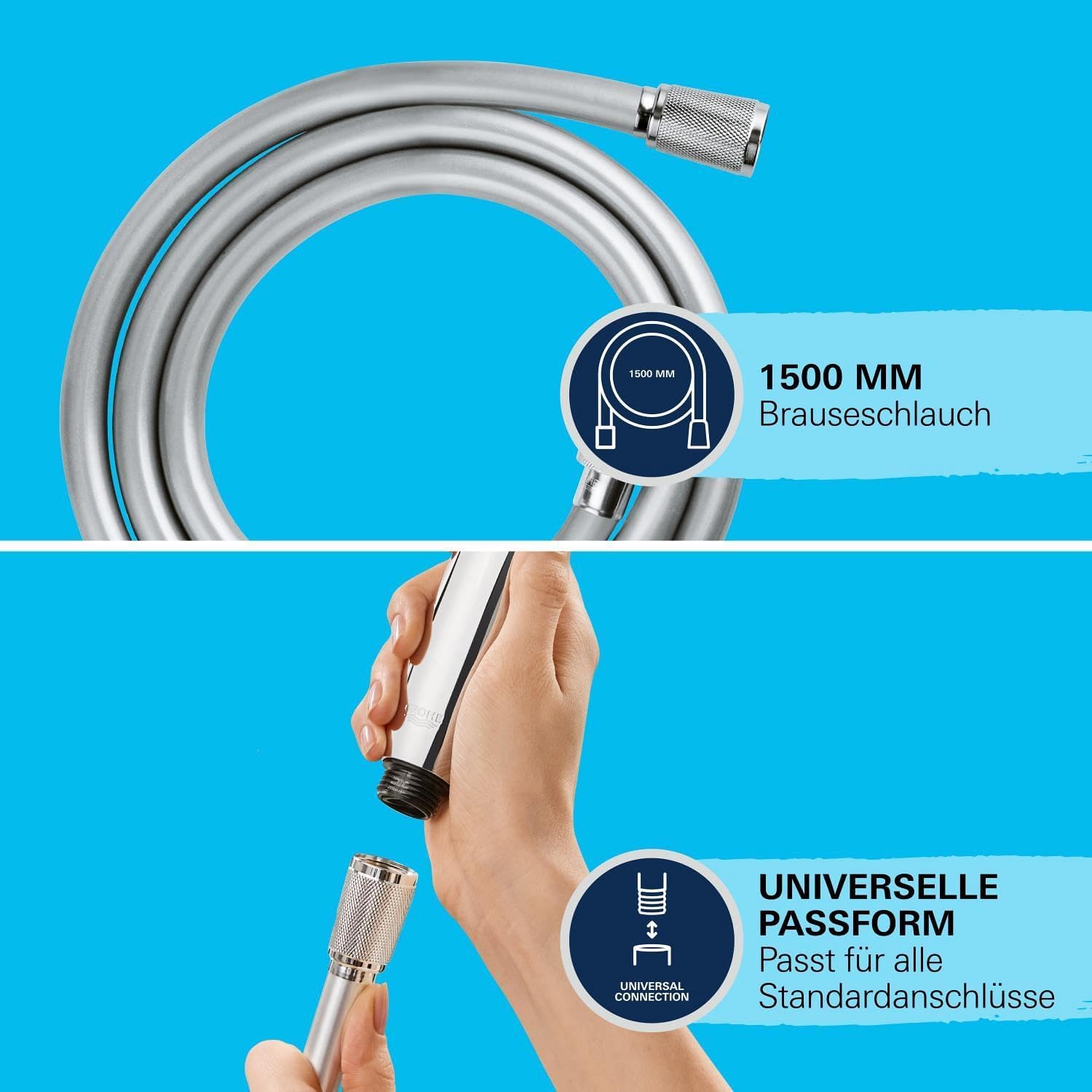 Copy of Dây sen Grohe  VitalioFlex Silver 28741002 1500mm