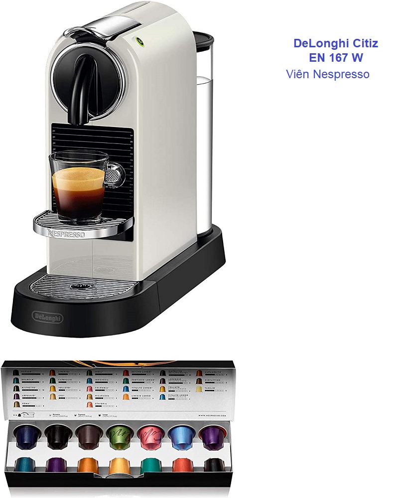 Máy pha cà phê viên nén DeLonghi Nespresso Citiz EN167.W