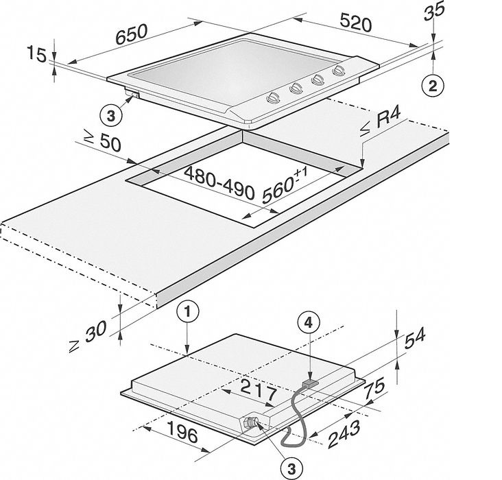 Bếp Gas âm bàn Miele KM 2010