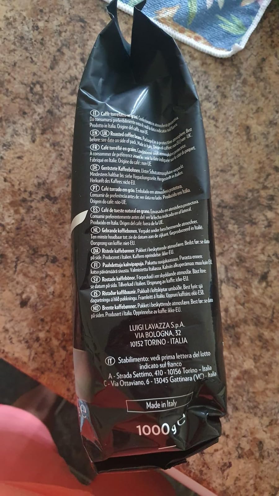 Cà phê hạt đã rang Lavazza Espresso Barista Intenso 1000g