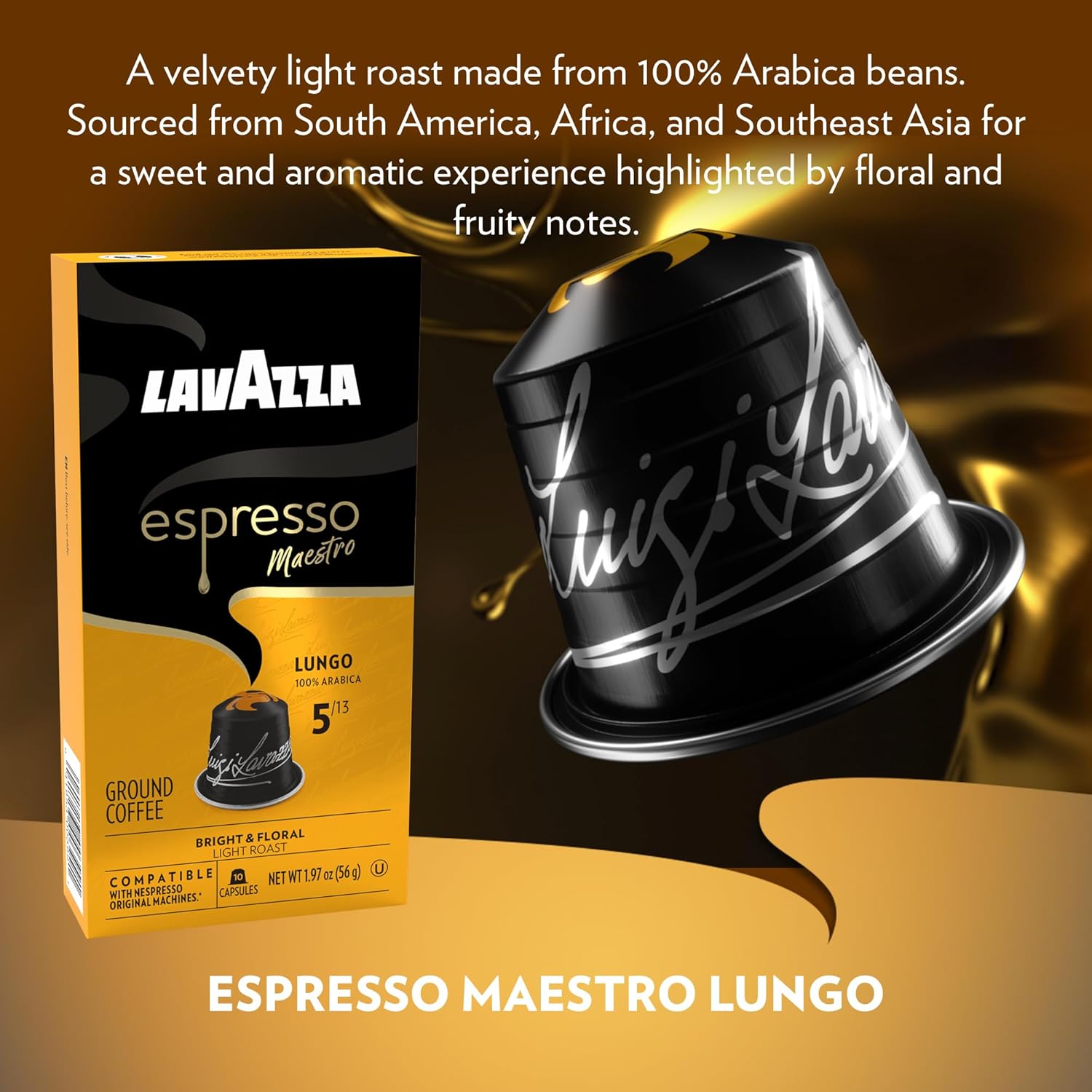 Cà phê Viên nén Nespresso Lavazza Lungo 5  - hộp 10 viên vỏ Nhôm