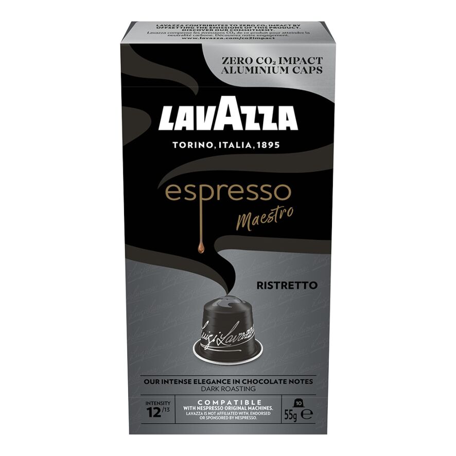 Cà phê Viên nén Nespresso Lavazza  Espresso Ristretto 12  - hộp 10 viên vỏ Nhôm