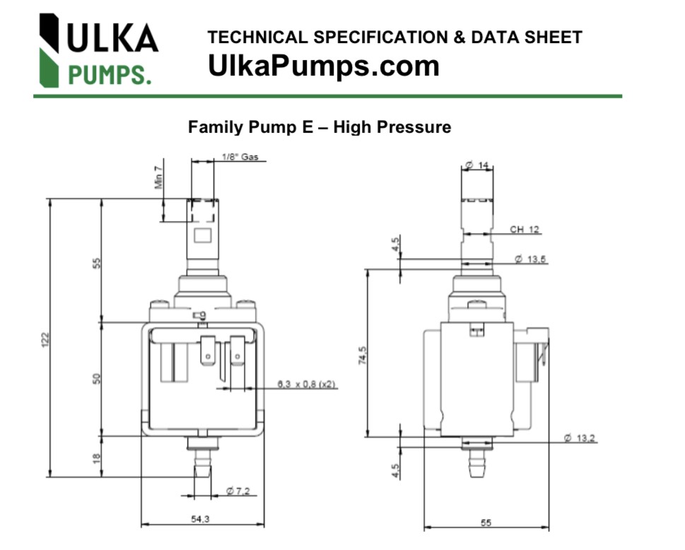 Bơm Ulka Vibration Pump EX5 - 220V, 50-60Hz, 48w