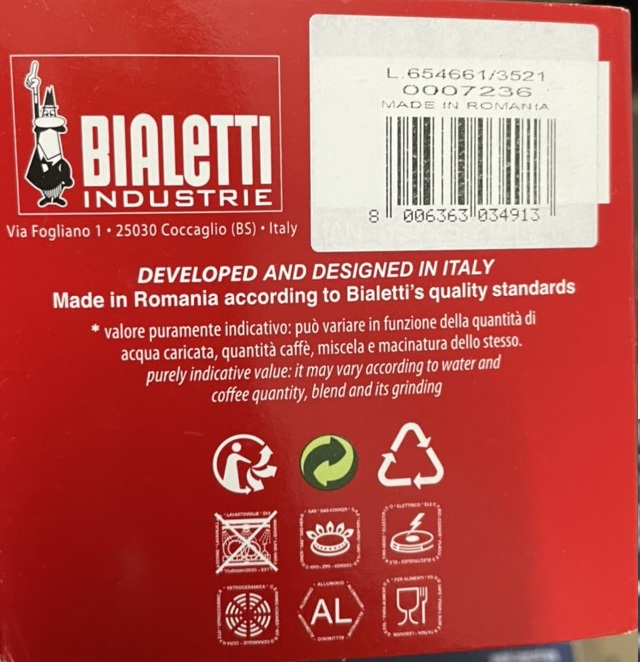 Ấm pha cà phê BIALETTI espresso maker  Fiammetta Nhôm 3 Cups