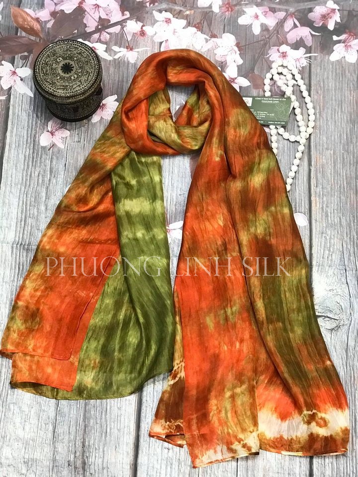 KHĂN LỤA NHẸ 100% TƠ TẰM LOANG KHỐI