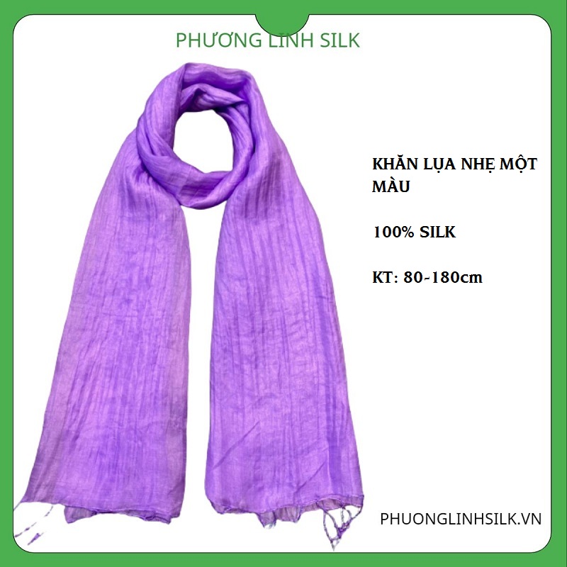 KHĂN LỤA NHẸ MỘT MÀU 100% TƠ TẰM