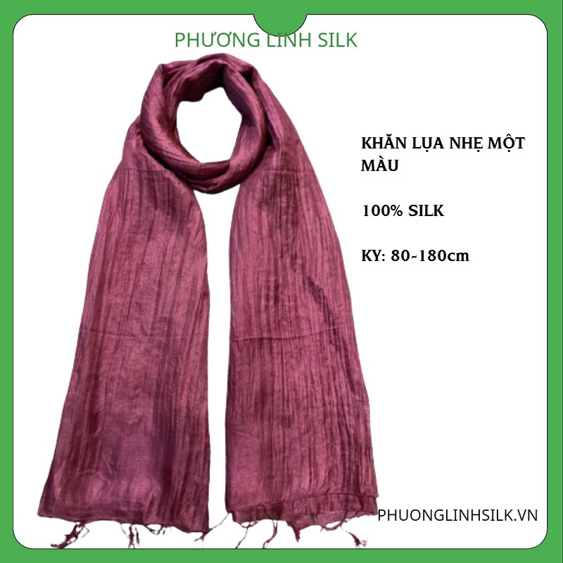 KHĂN LỤA NHẸ MỘT MÀU 100% TƠ TẰM