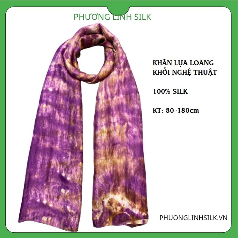 KHĂN LỤA NHẸ 100% TƠ TẰM LOANG KHỐI