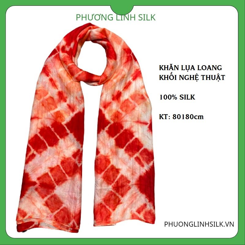 KHĂN LỤA NHẸ 100% TƠ TẰM LOANG KHỐI