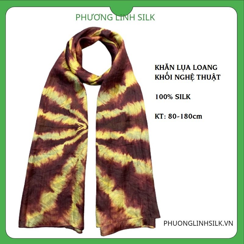 KHĂN LỤA NHẸ 100% TƠ TẰM LOANG KHỐI