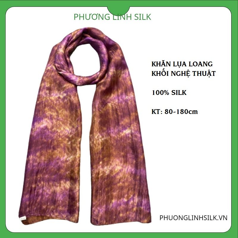 KHĂN LỤA NHẸ 100% TƠ TẰM LOANG KHỐI