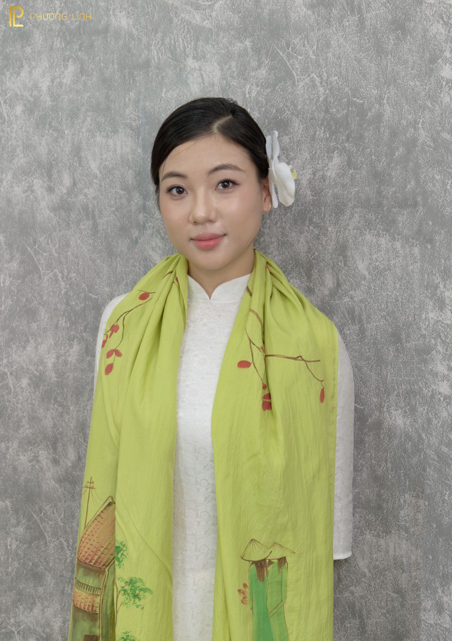 KHĂN LỤA HÀ ĐÔNG VẼ TAY NGHỆ THUẬT PHỐ CỔ CAO CẤP