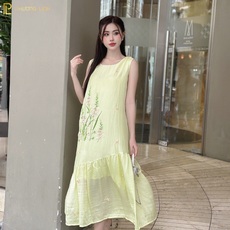 ĐẦM LỤA TƠ TẰM HOA LIÊN