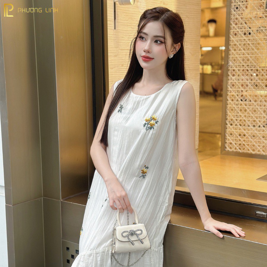 ĐẦM LỤA TƠ TẰM HOA LIÊN