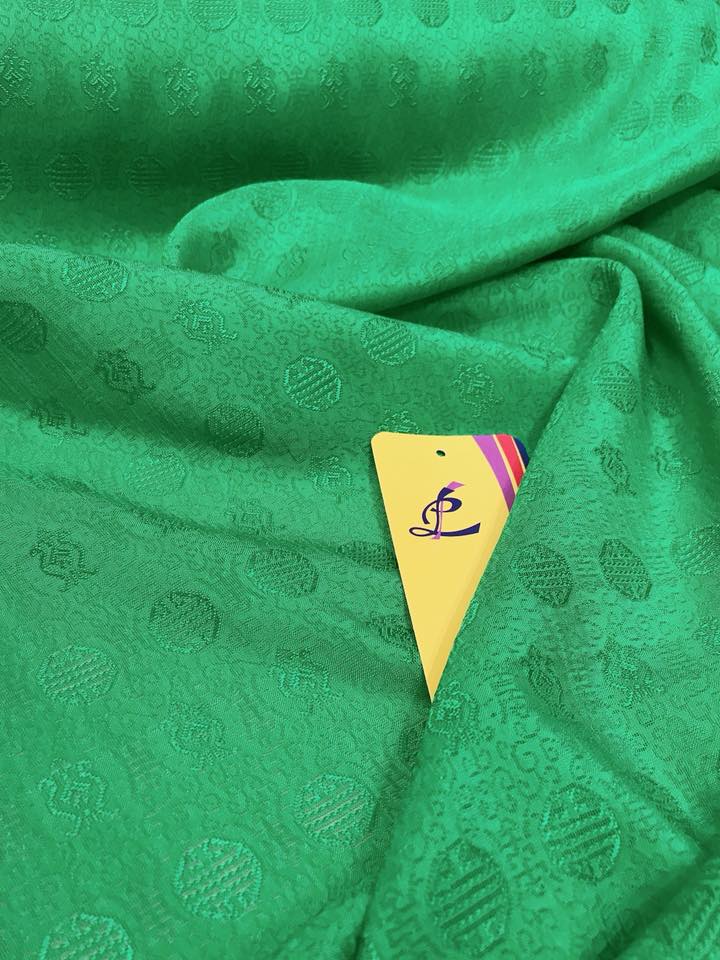 VẢI LỤA VÂN ĐỈNH THỌ MÀU XANH KÉT