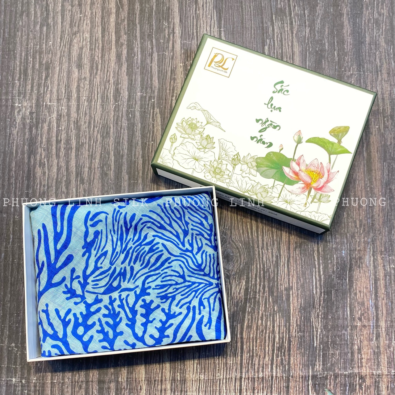 KHĂN TƠ THỦ CÔNG LANH IN NGHỆ THUẬT