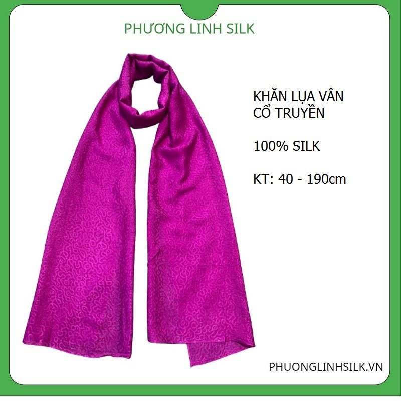 KHĂN LỤA VÂN CỔ TRUYỀN 100% TƠ TẰM 18