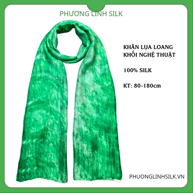 KHĂN LỤA NHẸ 100% TƠ TẰM LOANG KHỐI