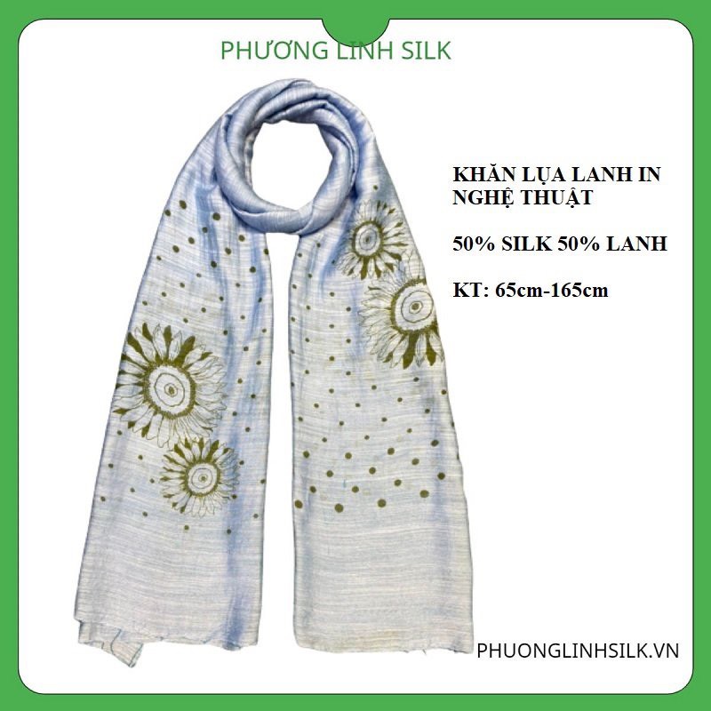 KHĂN TƠ THỦ CÔNG LANH IN NGHỆ THUẬT