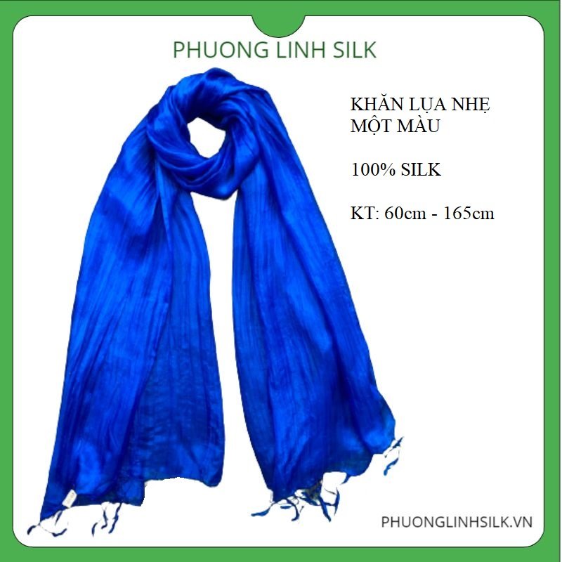 KHĂN LỤA NHẸ MỘT MÀU XANH BIỂN