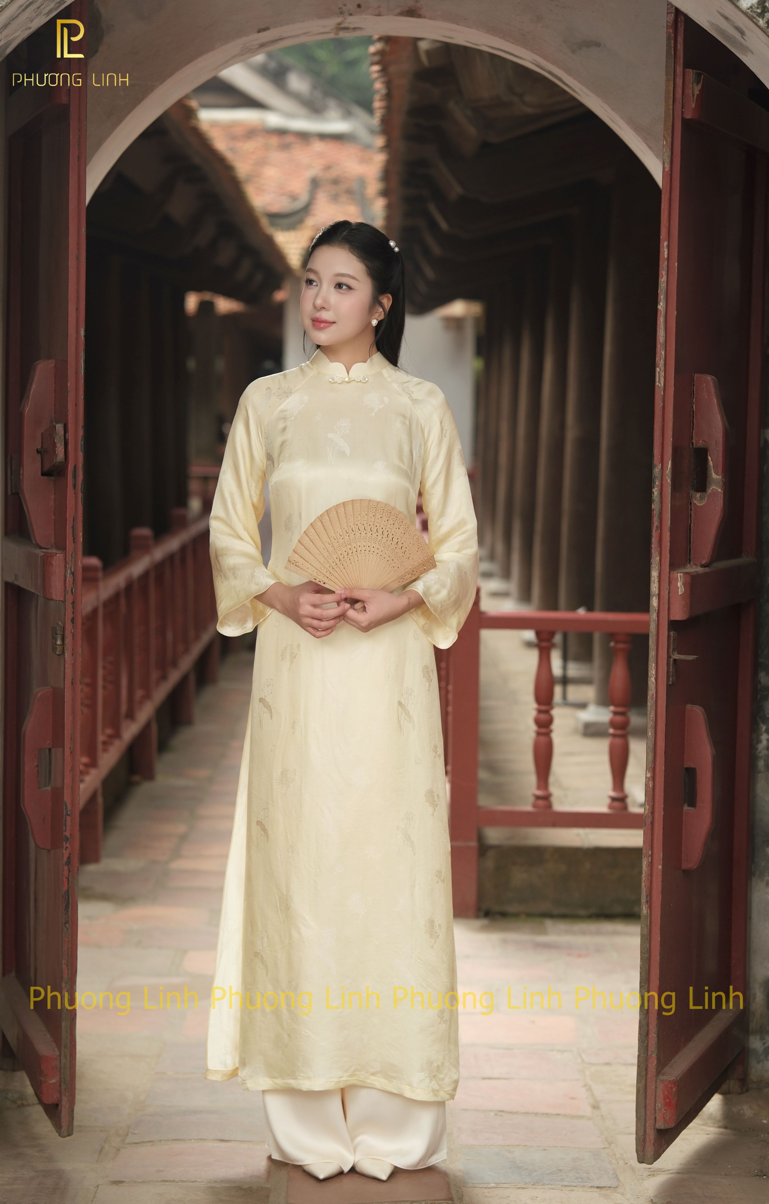 ÁO DÀI LỤA TƠ TẰM HÀ ĐÔNG THANH NHÃ BE