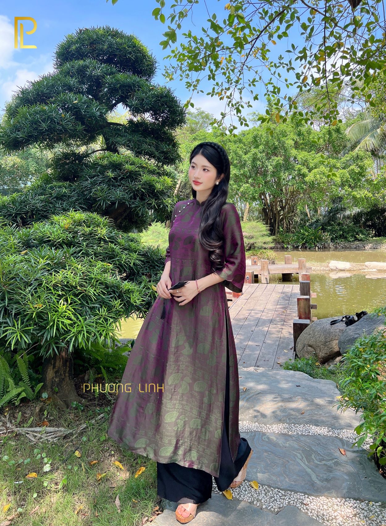 ÁO DÀI LỤA TƠ TẰM HÀ ĐÔNG SUÔNG TUỆ AN