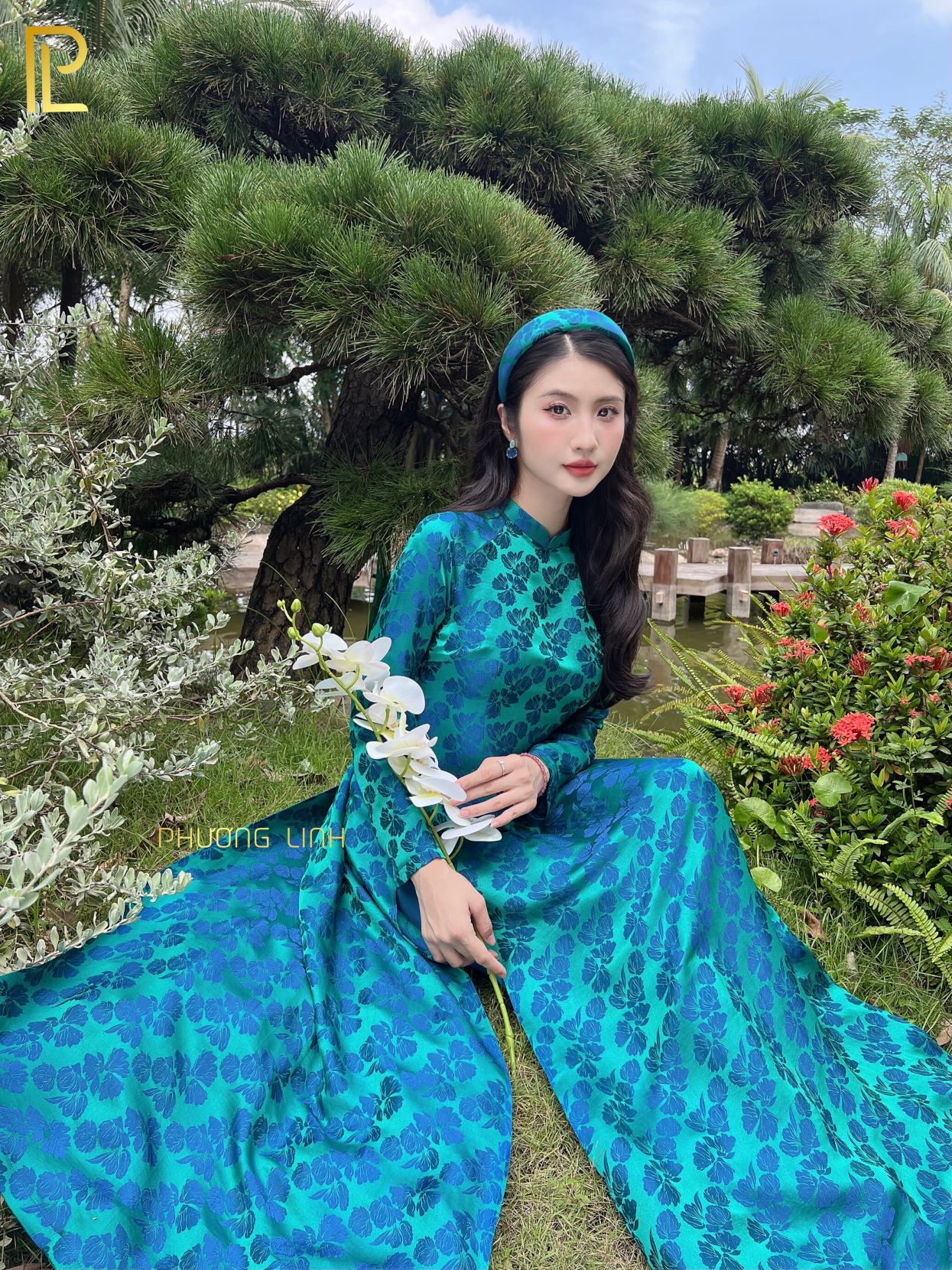 ÁO DÀI LỤA HÀ ĐÔNG TRUYỀN THỐNG CẨM ĐAN