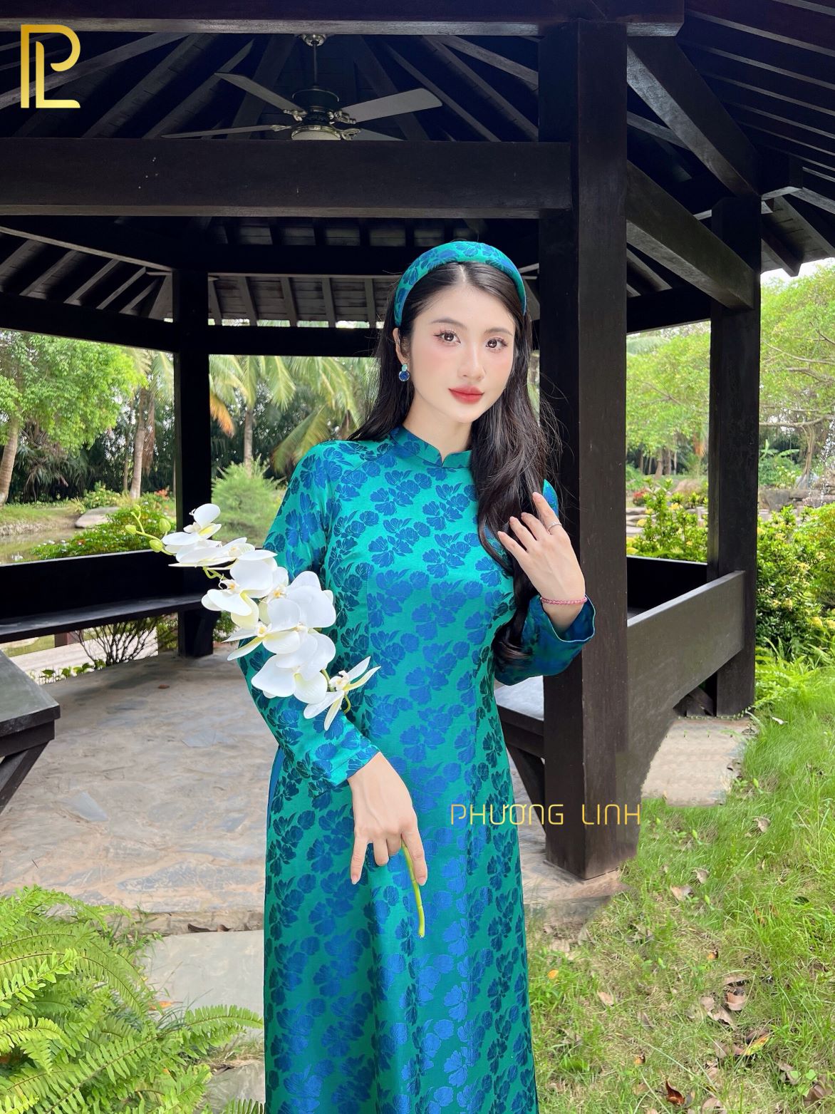 ÁO DÀI LỤA HÀ ĐÔNG TRUYỀN THỐNG CẨM ĐAN