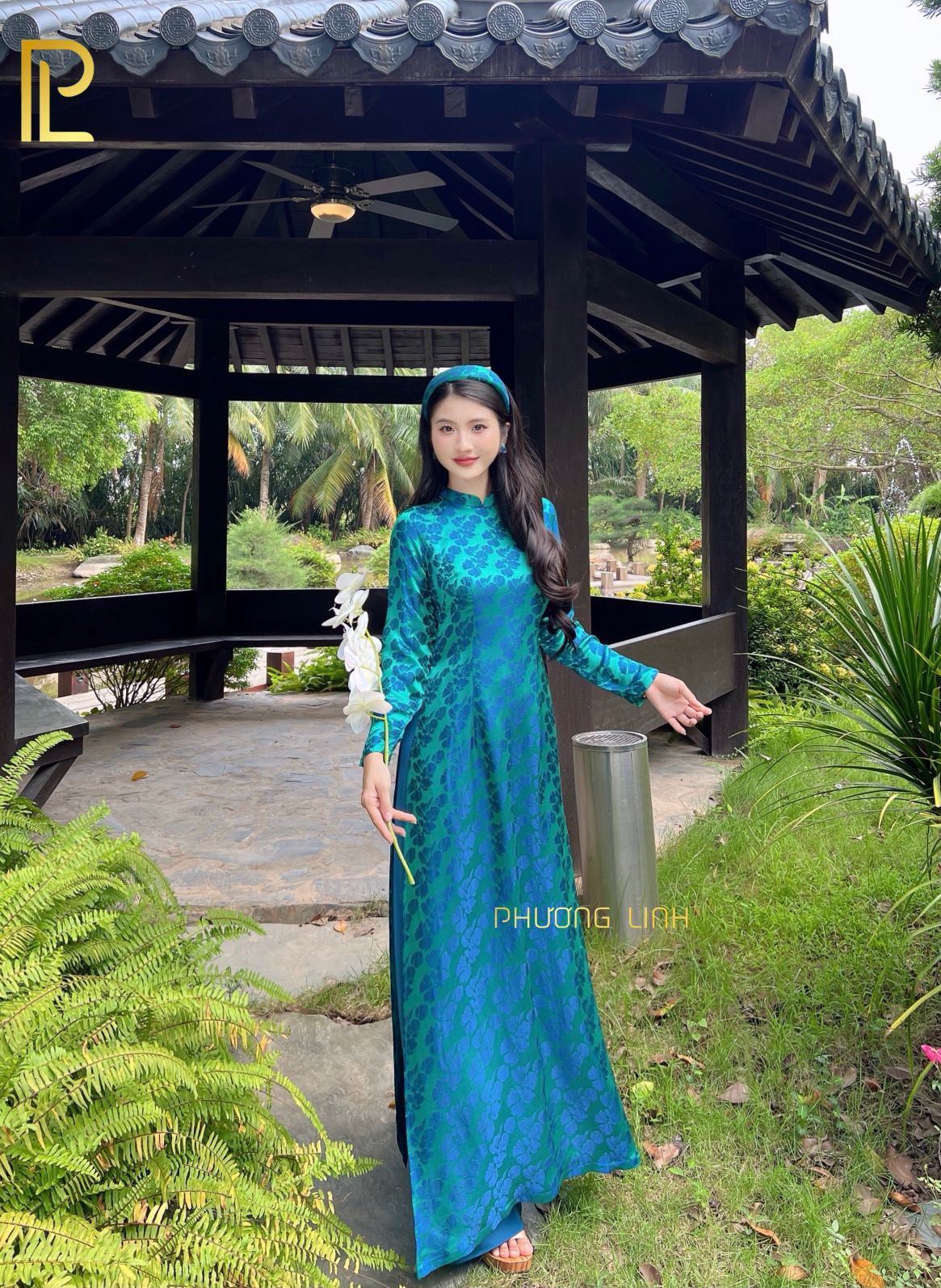 ÁO DÀI LỤA HÀ ĐÔNG TRUYỀN THỐNG CẨM ĐAN