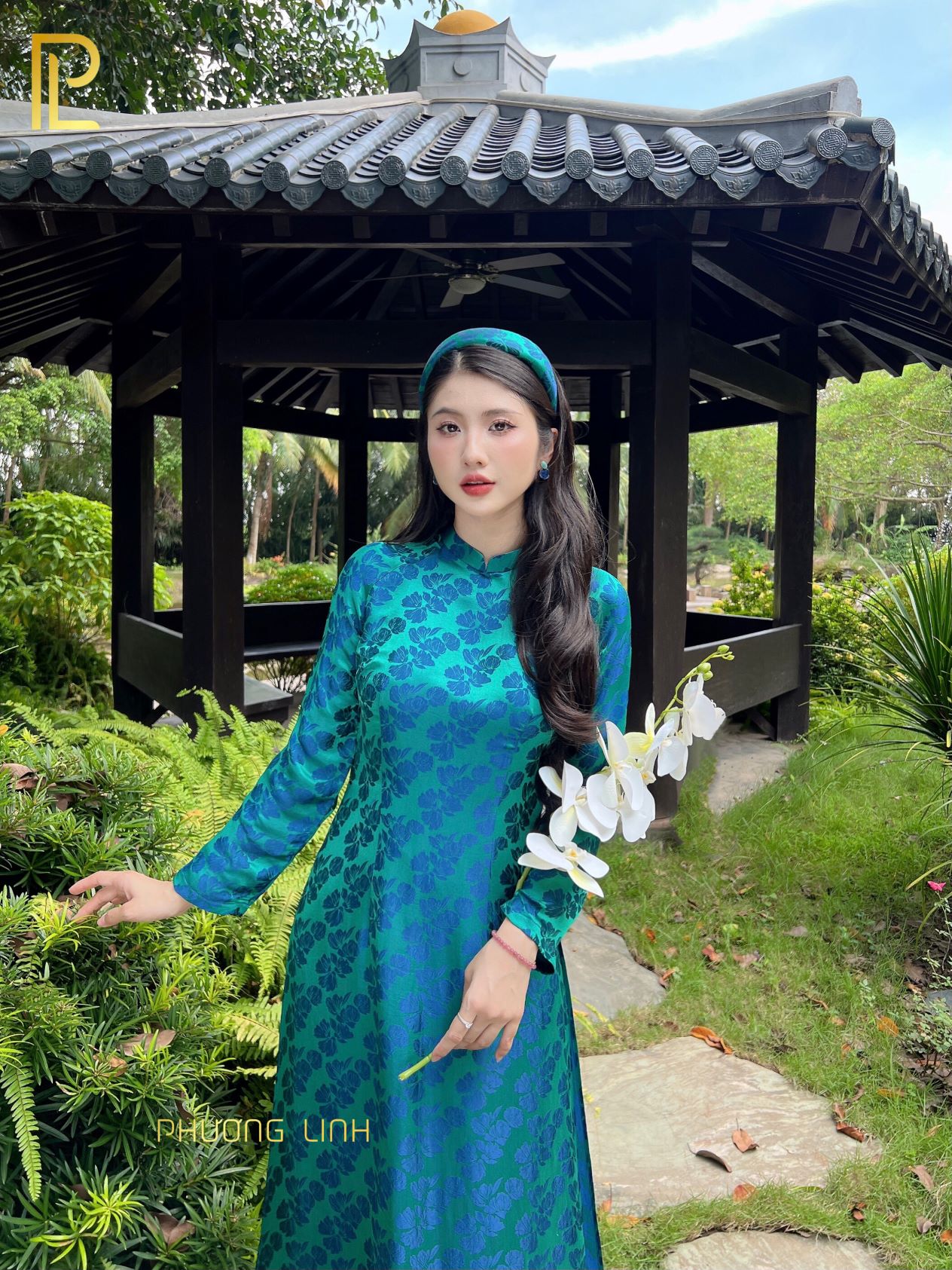 ÁO DÀI LỤA HÀ ĐÔNG TRUYỀN THỐNG CẨM ĐAN