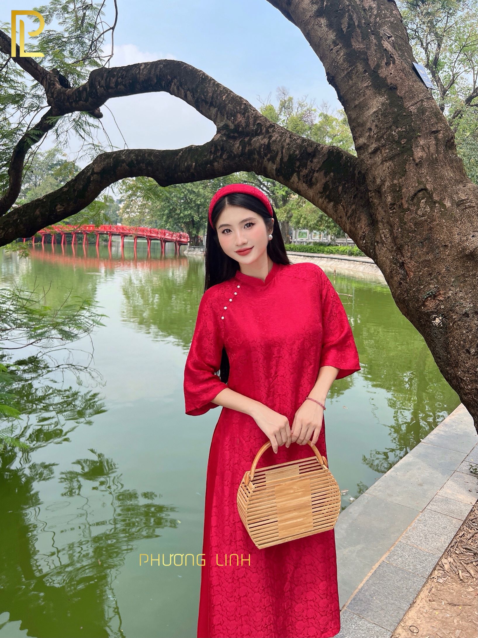 ÁO DÀI SUÔNG XƯA LỤA TƠ TẰM XÍCH NHAN