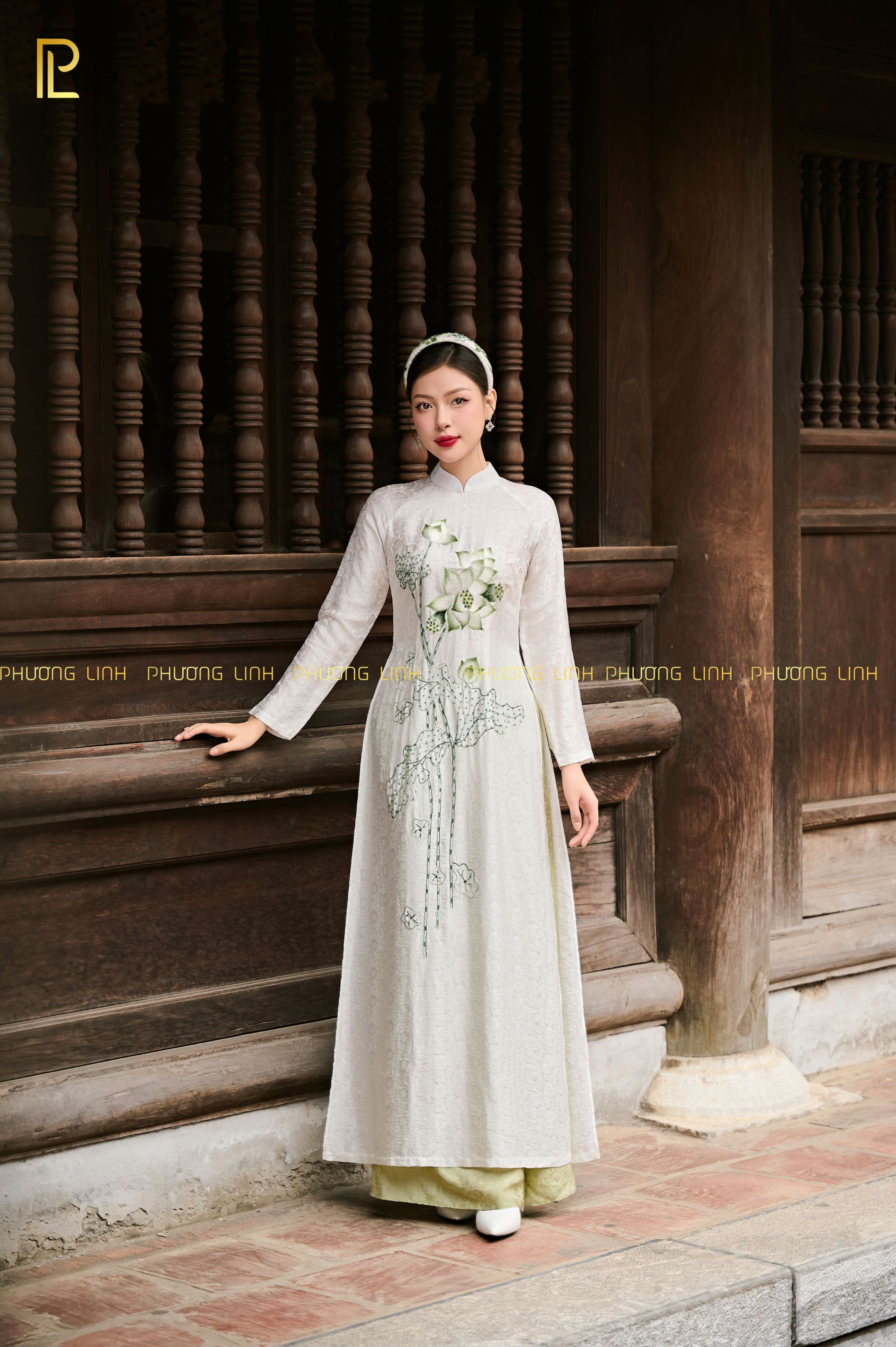 QUẦN LỤA TƠ TẰM HOA CÚC - XANH BƠ