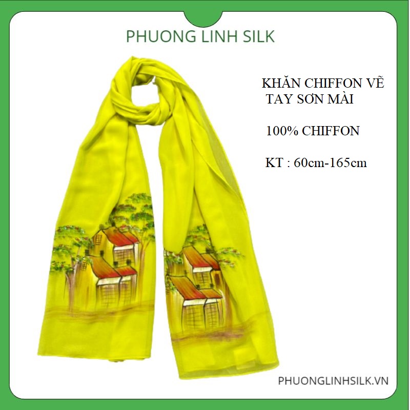 KHĂN CHIFFON VẼ PHỐ CỔ